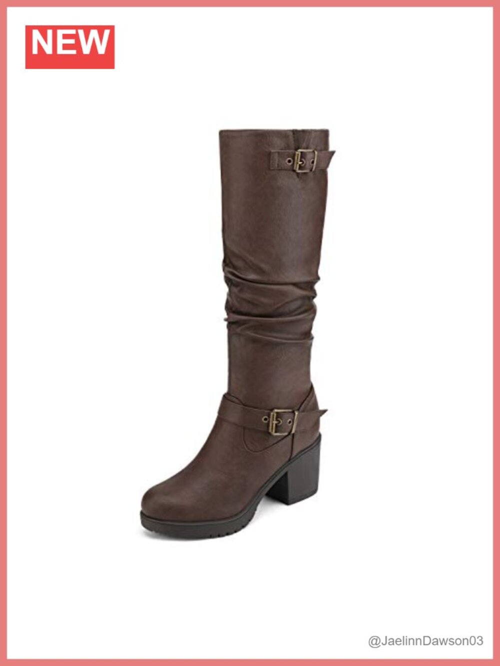 Women's Knee High Chunky Heel Boots with Faux Fur Lining & Platform